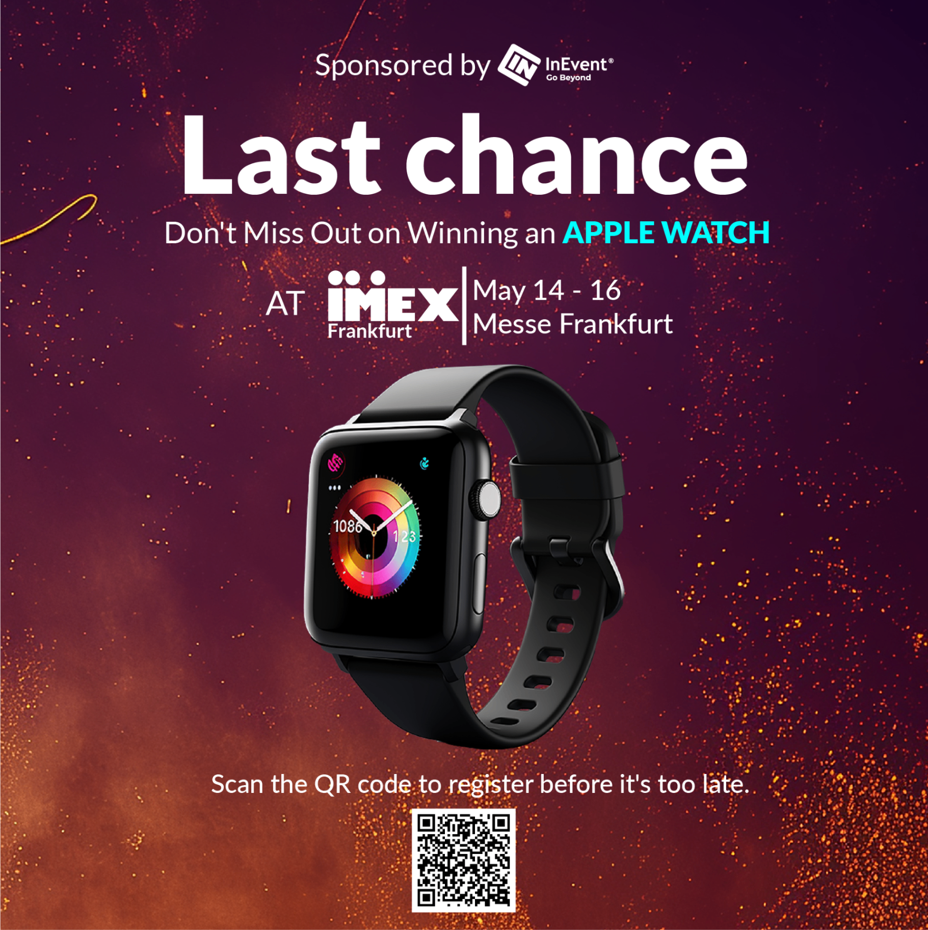 Last chance to win an Apple Watch at IMEX Frankfurt giveaway poster