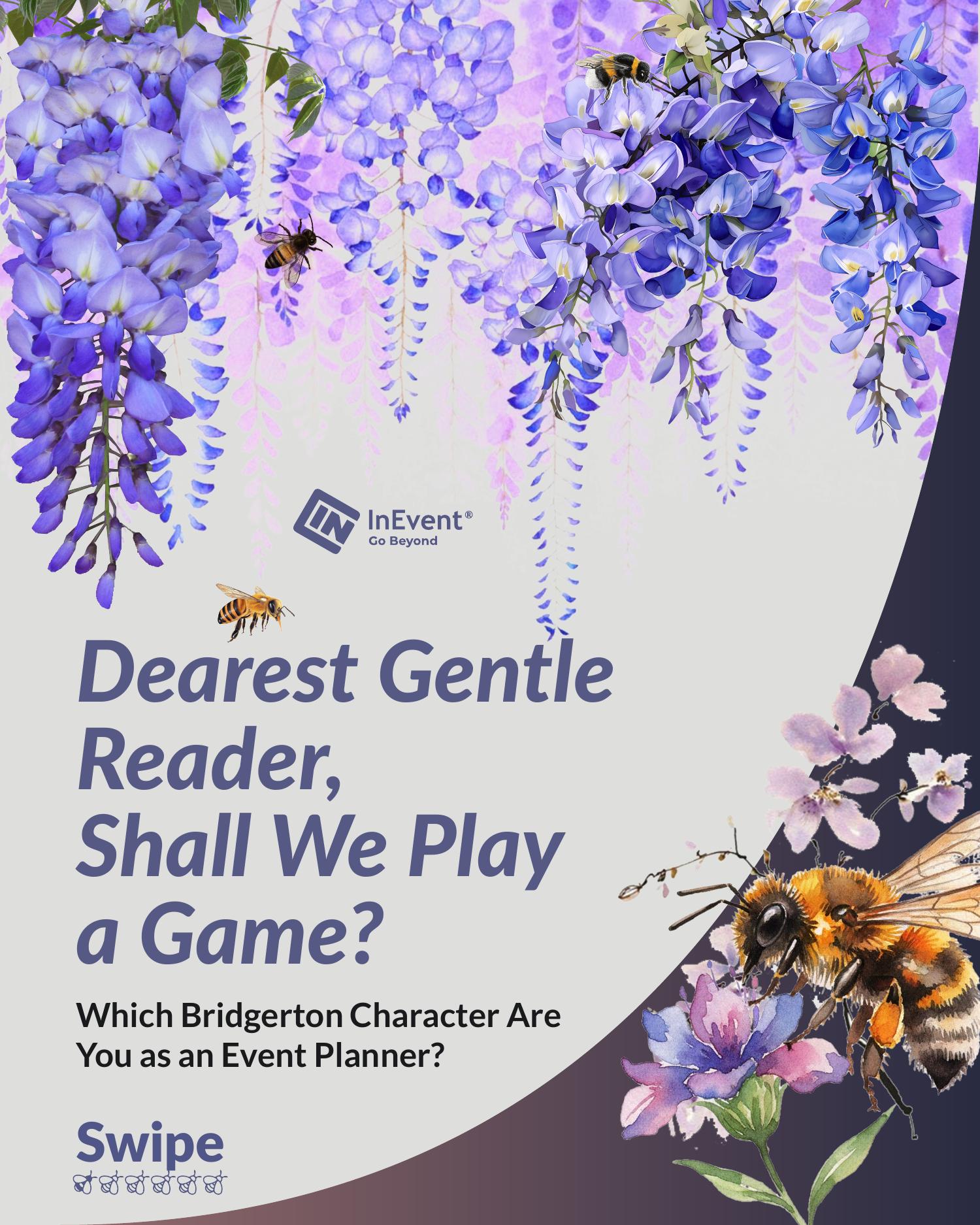 Dearest Gentle Reader Bridgerton event planner personality carousel