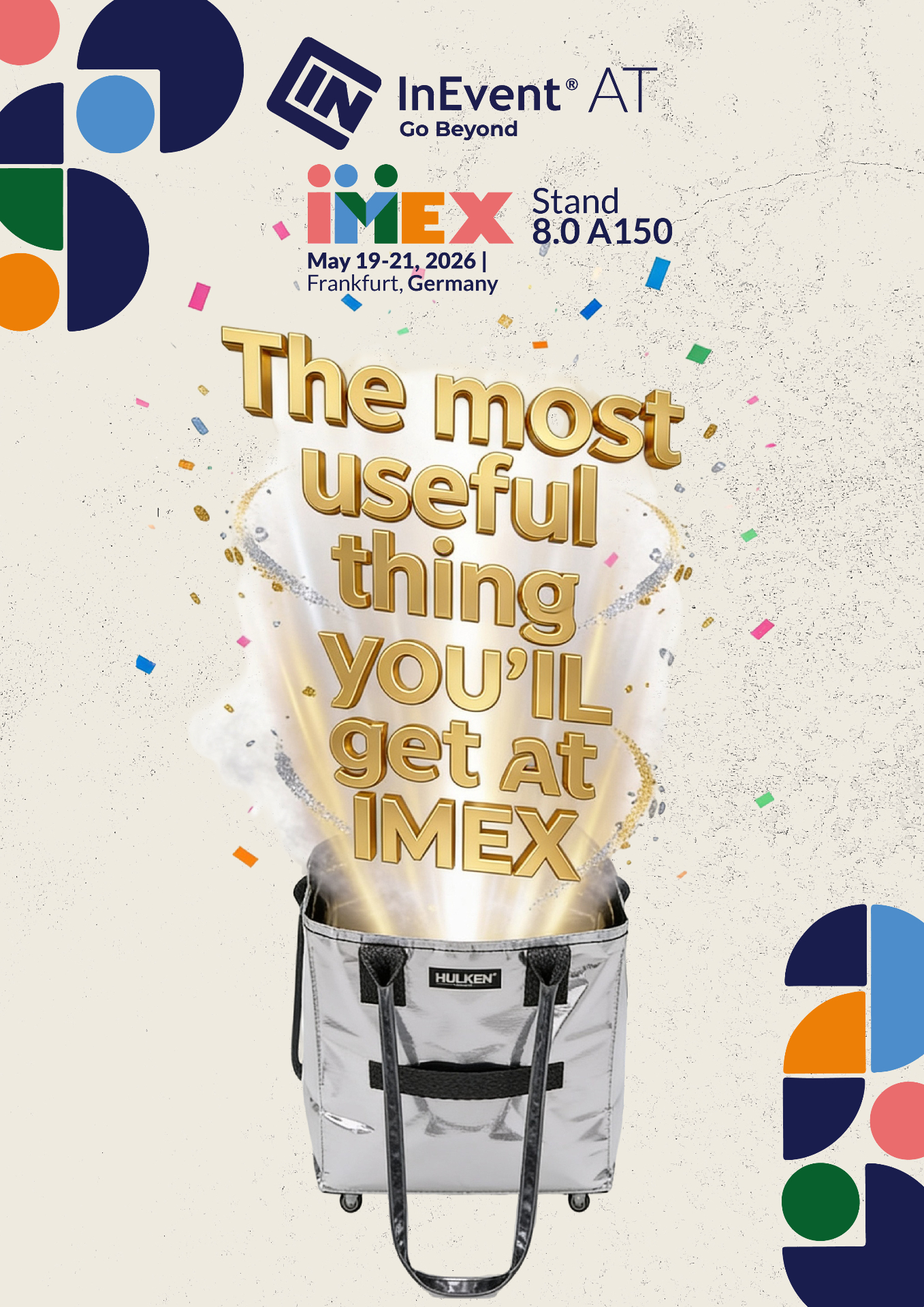 The most useful thing you'll get at IMEX — gold type with light rays