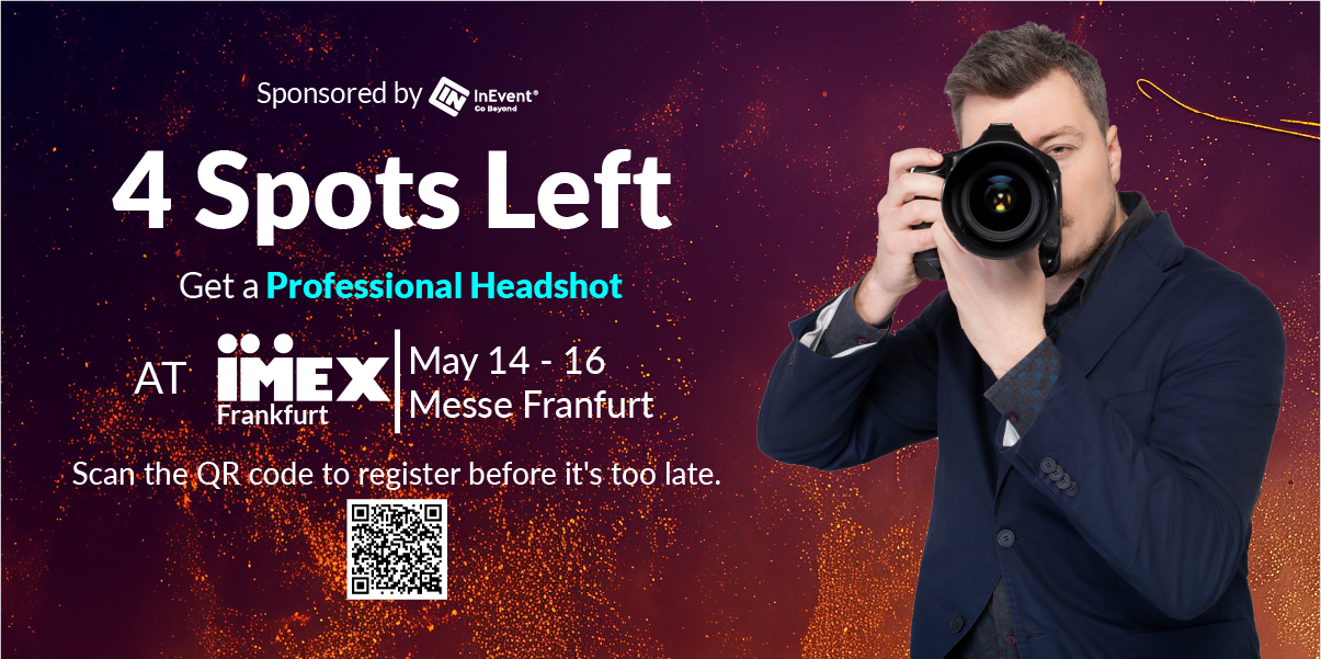 4 spots left professional headshot offer at IMEX Frankfurt ember banner