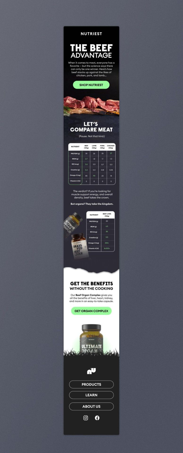 Nutriest The Beef Advantage email design