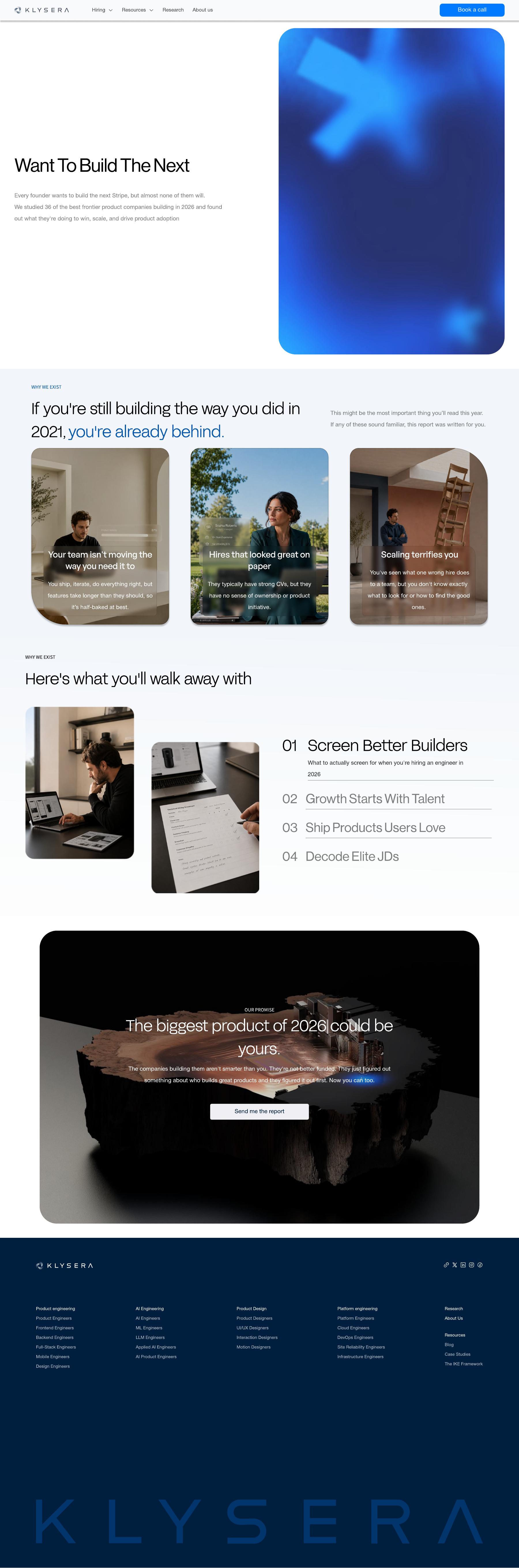 Klysera engineer profile landing page