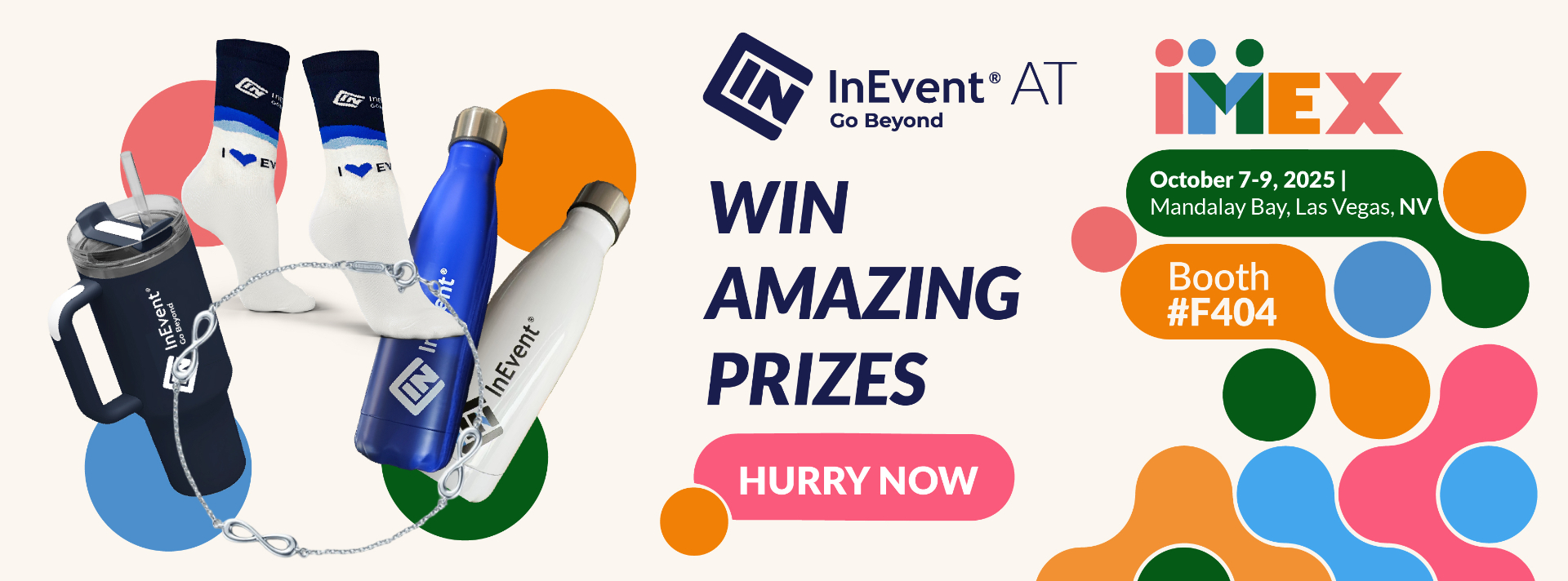 Win Amazing Prizes — InEvent email banner for IMEX Las Vegas